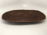 Small Handwoven Oval Basket with Silver finish