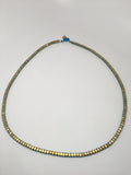 Thick Brass Necklace with Colored Lace